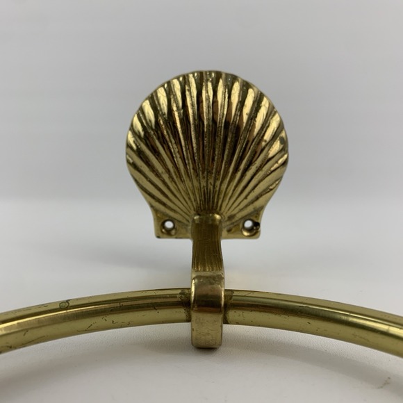 Brass Shell Clam Towel Ring Holder Wall Mount Bathroom Hanger Mod - Picture 4 of 16
